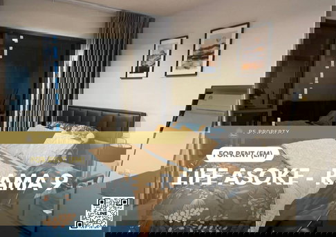 ให้เช่า 🔥 Life Asoke - Rama 9 🔥  เฟอร์นิเจอร์ และ เครื่องใช้ไฟฟ้าครบ ใกล้ Central พระราม 9