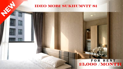 Condos for rent Bangkok University : 🍀🍀🍀 Fully Furnished 💝 For Rent 📌 Ideo Mobi Sukhumvit 81 Condominium 🚆 Near BTS On Nut (Line: @rent2022) ✨ Ready to move in 🆔 PC: A02541