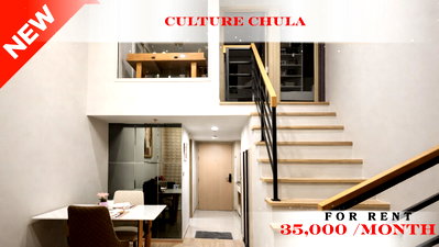 Condos for rent : 🍀🍀🍀 Prime Condo Location 🚆 For Rent 📌 Culture Chula Condominium 🚆 Near MRT Samyan (Line: @rent2022) ✨ Ready to move in 🆔 PC: A11060
