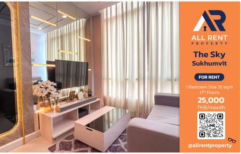 🔥 Urgent for rent! The Sky Sukhumvit, Rare Unit! High floor, beautiful view, ready to move in, near BTS Udomsuk.