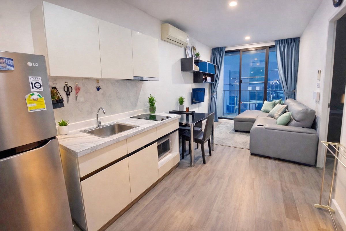 รูป ให้เช่า The President Sukhumvit 81 (ติด BTS อ่อนนุช) มีเครื่องซักผ้า - รูปที่ 1/9