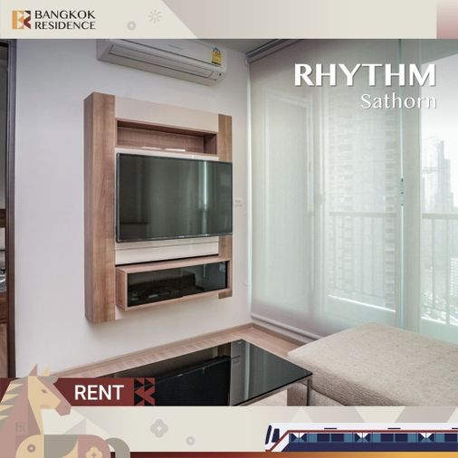  เช่าคอนโด🤍RHYTHM Sathorn ใกล้ BTS สะพานตากสิน 1นอน 45ตรม 26K ห้องสวย เฟอร์ครบ 