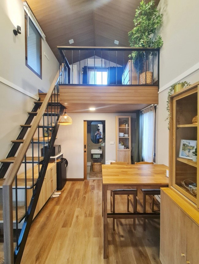รูป ขายบ้านสำเร็จรูป บ้านโมดูลาร์ สไตล์ loft 1 ห้องนอน 1ห้องน้ำ ระเบียง และมีบ้านสำหรับสัตว์เลี้ยง รับสร้างทั่วประเทศ - รูปที่ 7/15