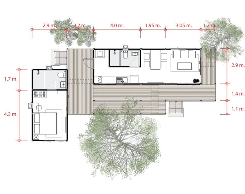 รูป ขายบ้านสำเร็จรูป บ้านโมดูลาร์  1 ห้องนอน 2ห้องน้ำ ระเบียง  รับสร้างทั่วประเทศ - รูปที่ 17/17