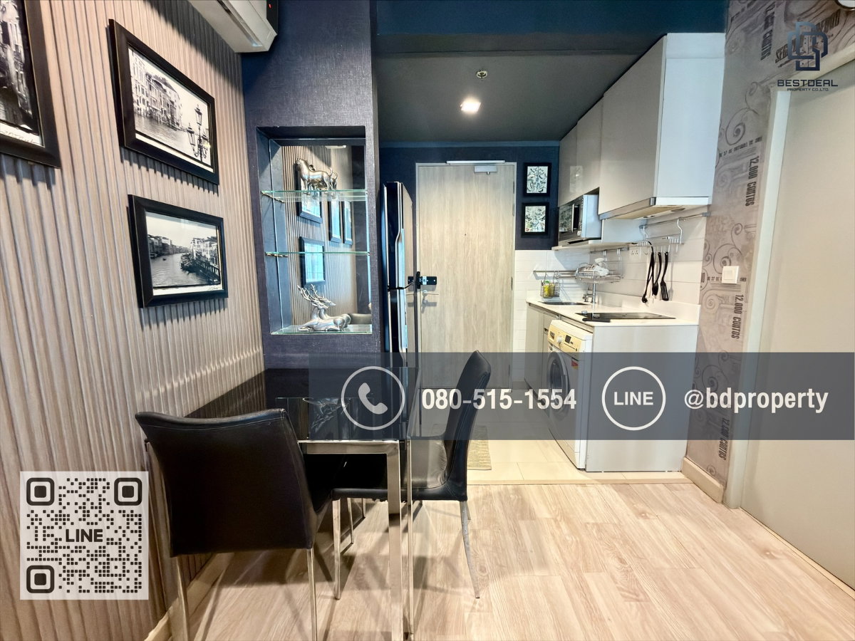 รูป Bestdeal ขายด่วน ห้องสวย เฟอร์ครบ 1Bedroom ขายเพียง 3.75 ล้านเท่านั้น**ต่ำกว่าตลาดและดีที่สุดในโซนพระราม 9 ใกล้MRT และ เซ็นทรัลพระราม 9 เพียง 80 ม. - รูปที่ 9/12