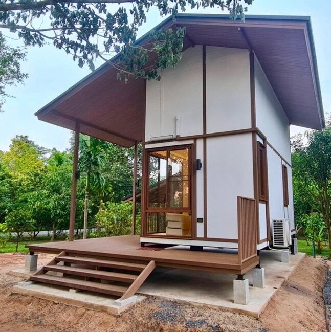รูป ขายบ้านสำเร็จรูป บ้านโมดูลาร์ สไตล์ loft 1 ห้องนอน 1ห้องน้ำ ระเบียง และมีบ้านสำหรับสัตว์เลี้ยง รับสร้างทั่วประเทศ - รูปที่ 2/15