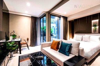 คอนโดให้เช่า : ให้เช่าคอนโด ฟินน์ สุขุมวิท 31 อาคาร 1 ชั้น 1 1 ห้องนอน ขนาด 36.00 ตรม ใกล้ EmQuartier