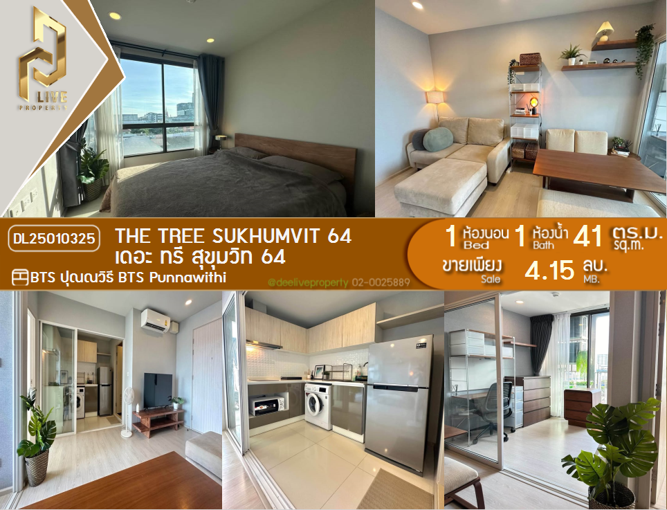 รูป DL25010325 ให้เช่าคอนโด เดอะ ทรี สุขุมวิท 64 (The Tree Sukhumvit 64) ใกล้ BTS ปุณณวิธี พร้อมเข้าอยู่ โทรด่วน 0842740999 LineID @523dslwi - รูปที่ 1/7