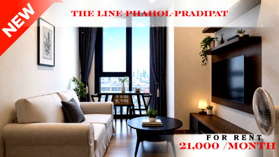 Condos for rent : 🍀🍀🍀 Prime Condo Location 🚆 For Rent 📌 The Line Phahol–Pradipat Condominium 🚆 Near BTS Saphan Khwai (Line: @rent2022) ✨PC: A11073