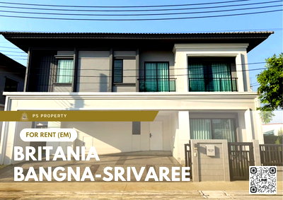 Houses for rent Bang Sao Thong Samut Prakarn : Detached house for rent ✨ Britania Bangna-Srivaree ✨ 4 bedrooms, 5 bathrooms. Large detached house, corner plot, next to the garden.