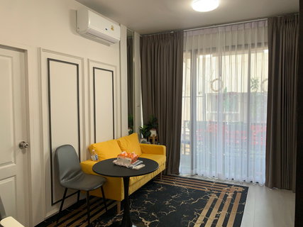 รูปภาพ ❣️Ratchada 19 ~🌈 Condo for rent, next to MRT Ratchada, only 200 meters away (3-minute walk), 40 sq m🥳 TV, refrigerator, microwave, washing machine😁