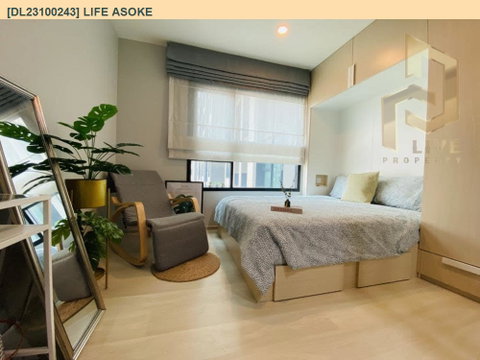 DL23100243 Condo for rent, Life Asoke near MRT เพชรบุรี, ready to move in, call urgently 0614453194 LineID @162cjixi