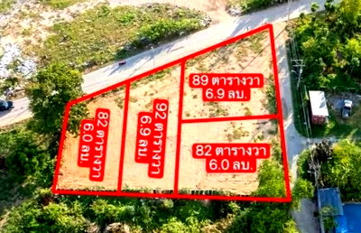 Land for sale Nong Prue, Chonburi : S1086 🌴 Beachfront land in Jomtien. Affordable land near the sea, only 25 million baht (whole plot).
