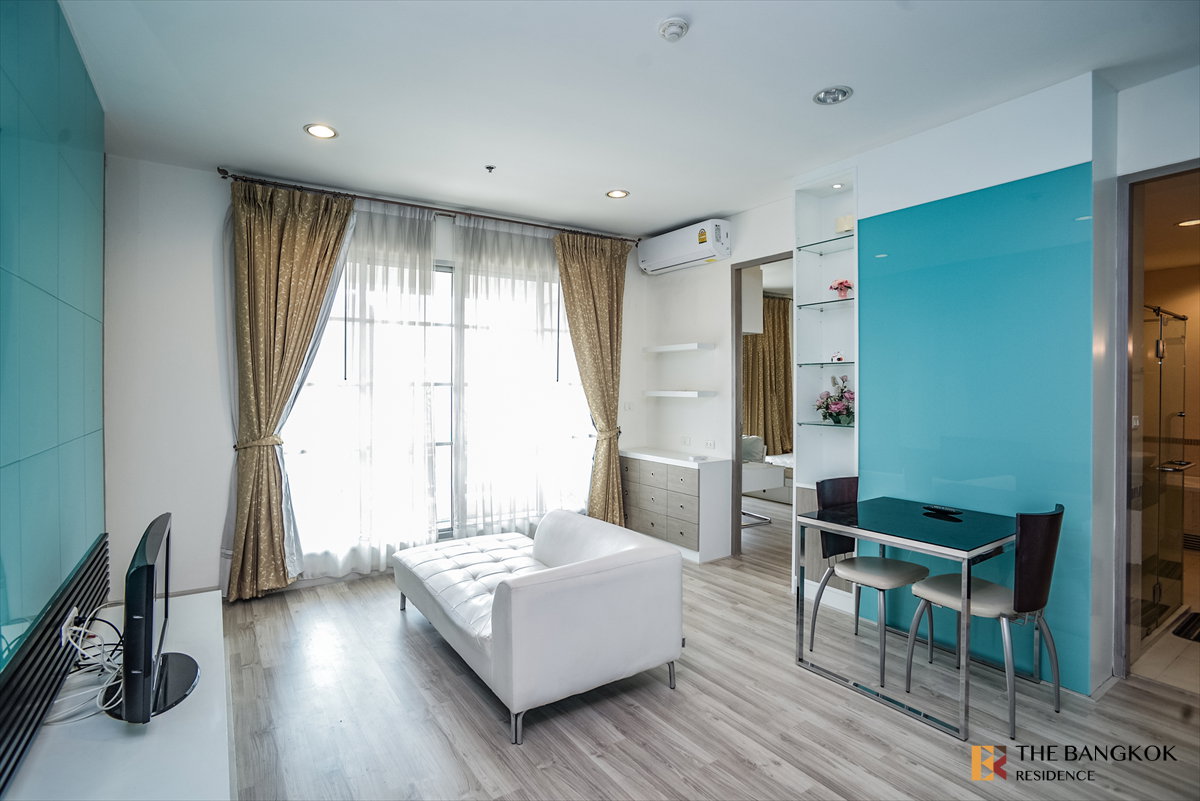 รูป เช่าคอนโด 🌃 Baan Klang Krung Siam Pathumwan ใกล้ BTS ราชเทวี 1นอน 60ตรม 💙ยูนิตแต่งสวยโทนฟ้า - รูปที่ 3/8