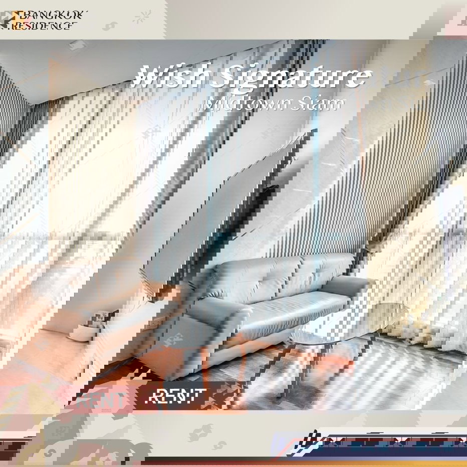 รูป เช่าคอนโด ⭐ Wish Signature Midtown Siam ใกล้ BTS ราชเทวี 1 นอน 35 sq.m. 20K 🌃 ห้องสวย วิวชั้นสูง  - รูปที่ 1/10