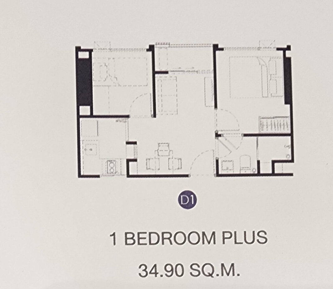 รูป 🏡 ให้เช่า Modiz Avantgarde 18,000฿💖 ✨ ชั้น 22 ห้อง One Bed Plus วิวมธ ✅️ พร้อมเข้าอยู่ - รูปที่ 16/16