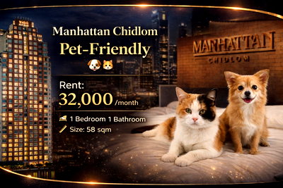 Condos for rent : 🍀🍀🍀 Pet-Friendly 🐶🐱 For Rent 📌 Manhattan Chidlom Condominium 🚆 Near BTS Chidlom (Line: @rent2022) ✨ Ready to move in 🆔 Property Code: A11082