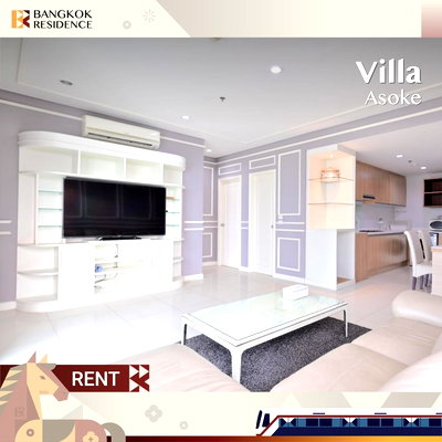 Condos for rent :  Condo for Rent 🌃 Villa Asoke near MRT Phetchaburi, 2BR 86sqm 45K 💎 Beautiful Unit Great Price 
