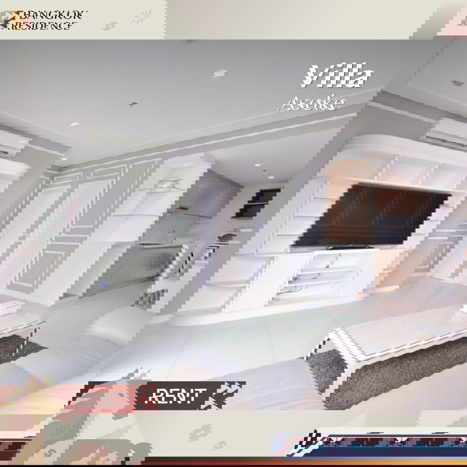 รูป  เช่าคอนโด 🌃 Villa Asoke ใกล้ MRT เพชรบุรี 2 นอน 86ตรม 45K 💎ห้องสวย ราคาดี  - รูปที่ 1/10
