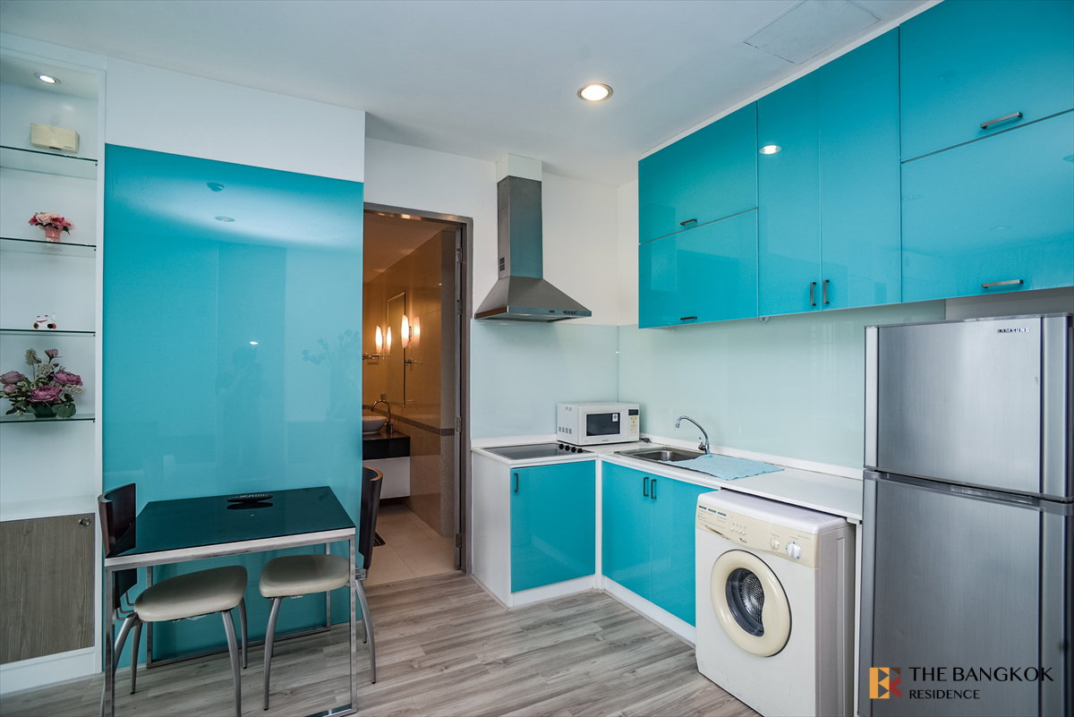 รูป เช่าคอนโด 🌃 Baan Klang Krung Siam Pathumwan ใกล้ BTS ราชเทวี 1นอน 60ตรม 💙ยูนิตแต่งสวยโทนฟ้า - รูปที่ 7/8