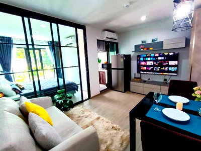 เช่าคอนโด BTS ปุณณวิถี : ให้เช่า Rye Condo สุขุมวิท 101/1 Shuttle Bus รับ-ส่ง BTS 1 ห้องนอน (กั้นห้องเป็นสัดส่วน) 1 ห้องน้ำ