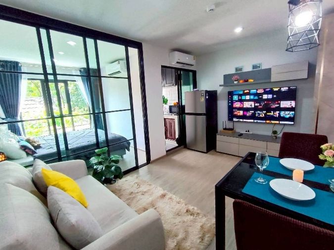 ให้เช่า Rye Condo สุขุมวิท 101/1 Shuttle Bus รับ-ส่ง BTS 1 ห้องนอน (กั้นห้องเป็นสัดส่วน) 1 ห้องน้ำ