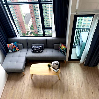 Condos for rent HomePro Rama 9 : Duplex condo for rent, 17,000 baht/month, 27th floor.