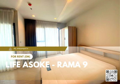Condos for rent MRT Phetchaburi : For Rent 🔥 Life Asoke - Rama 9 🔥 Fully furnished with appliances. Near Central Rama 9.