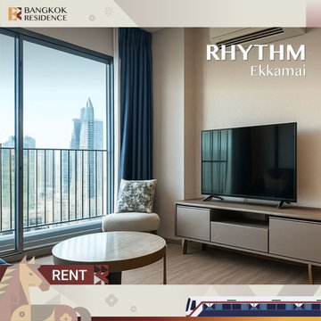  Condo for Rent ⚡️ Rhythm Ekkamai Estate Condo, near BTS Ekkamai, 2-br unit, 80 sq.m., 65k , fully furnished 🌃 