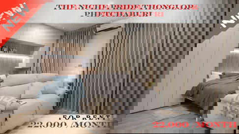 🍀🍀 Beautiful Room 🌸 For Rent 📌Niche Pride Thonglor–Phetchaburi (Line: @rent2022) | Near MRT Phetchaburi  ✨ Ready to move in! ✨ 📌 Ref Code: A10910