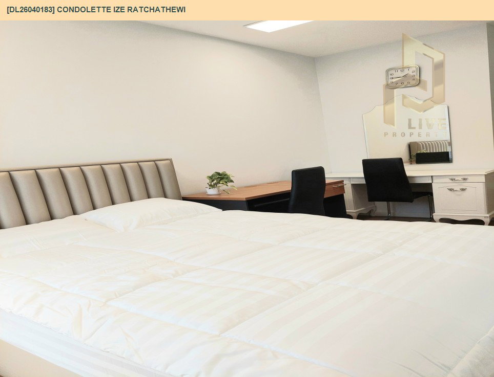 รูป DL26040183 ให้เช่าคอนโด คอนโดเลต ไอซ์ ราชเทวี (Condolette Ize Ratchathewi) ใกล้ BTS ราชเทวี พร้อมเข้าอยู่ โทรด่วน 0800343450 LineID @655ebbvc - รูปที่ 9/14