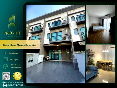 บ้านเดี่ยวให้เช่า : AB05987 - Baan Klang Muang Ramintra : Ramintra
