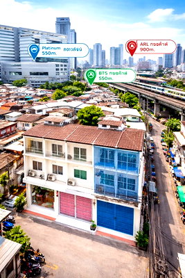 เช่าอาคารพาณิชย์ ม.สวนดุสิต : ARLพญาไท 900ม. 3นอน 3น้ำ ใกล้ BTS พญาไท 550ม. ใกล้ตลาดประตูน้ำ 1กม. ให้เช่า อาคารพาณิชย์ 3 ชั้น ขนาด 14 ตร.ว. 144 ตร.ม.