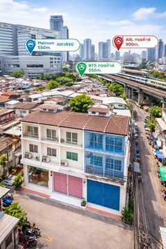 ARLพญาไท 900ม. 3นอน 3น้ำ ใกล้ BTS พญาไท 550ม. ใกล้ตลาดประตูน้ำ 1กม. ให้เช่า อาคารพาณิชย์ 3 ชั้น ขนาด 14 ตร.ว. 144 ตร.ม.