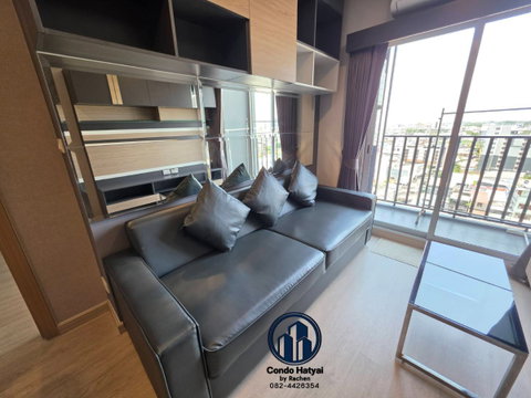 For rent: Plus Connect Hat Yai, 12th floor, north-facing city view, 33.21 sq.m., ready to move in. Rent: 12,500 THB/month.