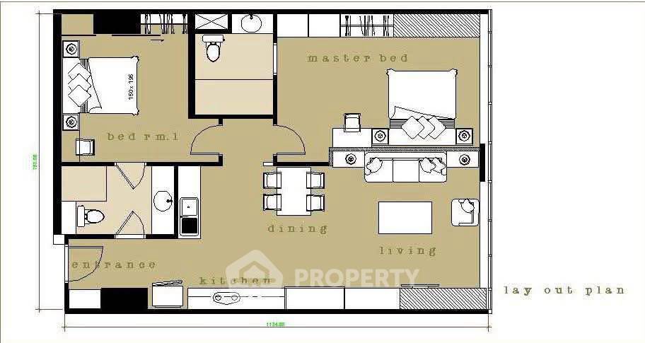 รูป คอนโด 2-ห้องนอน ที่ บ้าน สาทร เจ้าพระยา คอนโดมิเนียม ใกล้ BTS กรุงธนบุรี (ID 392437) - รูปที่ 14/14
