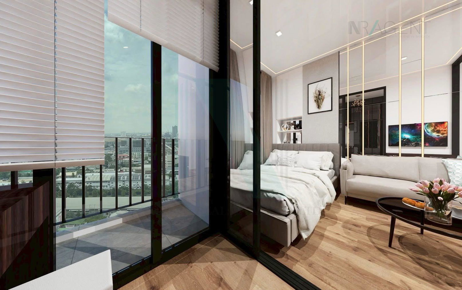 picture ð For Rent Condo THE ORIGIN PLUG & PLAY RAMINTRA Building 1, Floor 5,Studio, Room size 21 sqm - 3/8