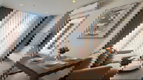 WS7014 🚨 Phrom Phong, large room (41 sq.m.), stunning view ✨, close to BTS, only 45,000 THB/month 🚨