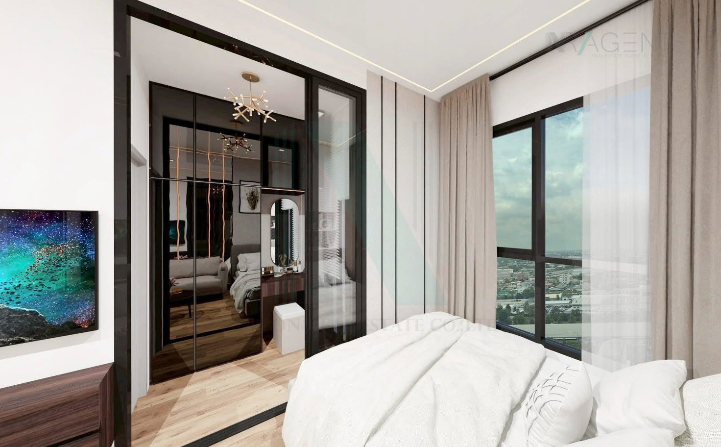 picture ð For Rent Condo THE ORIGIN PLUG & PLAY RAMINTRA Building 1, Floor 5,Studio, Room size 21 sqm - 4/8