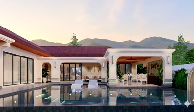 บ้านเดี่ยว ม.นานาชาติแสตมฟอร์ด หัวหิน : 🏡 โครงการพูลวิลล่าหรูใหม่ในหัวหิน ใกล้สนามกอล์ฟ Black Mountain