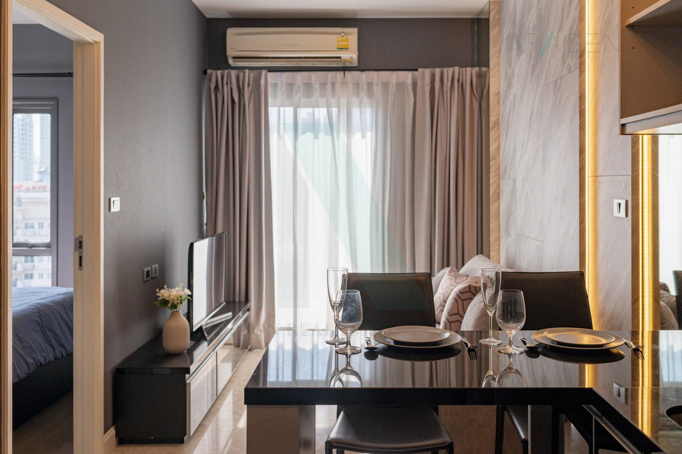 รูป 🚩 ให้เช่าคอนโด เดอะ เครสท์ สุขุมวิท 34 อาคาร 1 ชั้น 9 1 ห้องนอน ขนาด 35 ตรม ใกล้ The Em District - รูปที่ 5/8