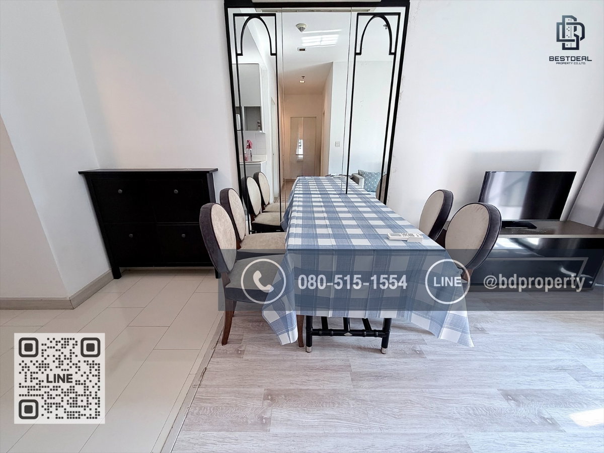 รูป Bestdeal ให้เช่าด่วน!!!ราคา 25,000/เดือนเท่านั้น 2 ห้องนอน 55 sqm. เฟอร์นิเจอร์และเครื่องใช้ไฟฟ้าครบพร้อมเข้าอยู่ ใกล้MRT และ เซ็นทรัลพระราม 9 - รูปที่ 6/18