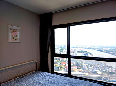 คอนโดให้เช่า : ให้เช่าคอนโด politan rive ชั้น 49 ขนาด 25 ตร.ม. แต่งสวย วิวแม่น้ำ สะพานพระนั่งเกล้า