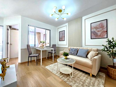 ขายคอนโด : ห้องสวยพร้อมจบ ลุมพินี บดินทร์ รามคำแหง กู้เต็ม ไม่ต้องดาวน์ วิวโล่ง