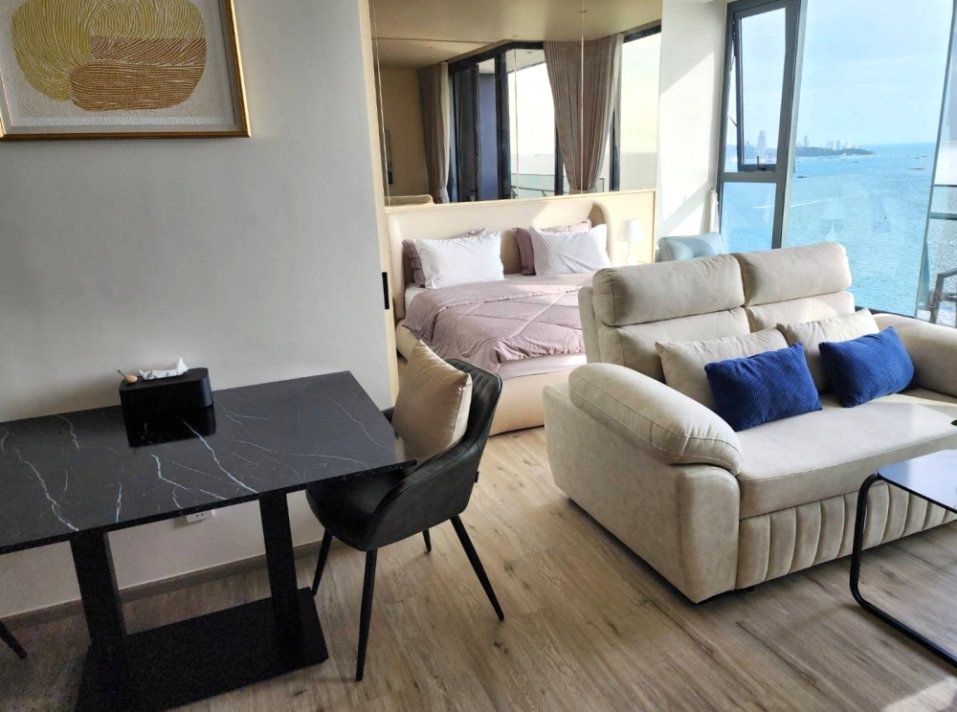 รูป KT0363🏖️1ห้องนอน 47.6ตรม ชั้น42🌊วิวทะเล พร้อมเฟอร์นิเจอร์🦀AROM อารมณ์ วงศ์อมาตย์ พัทยาเหนือ - รูปที่ 5/9