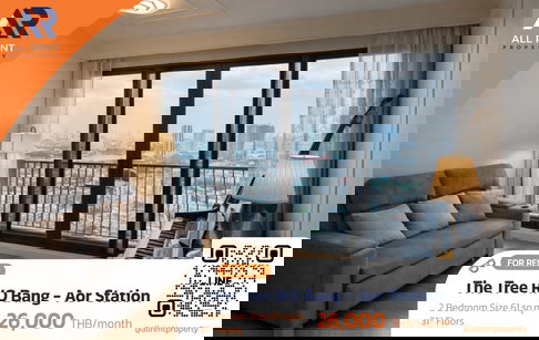 Beautiful curved river view ✨ The Tree RIO Bang-Aor | 2 Bedrooms, 2 Bathrooms | 61 sq.m. | 31st Floor | Next to MRT Bang Aor Station