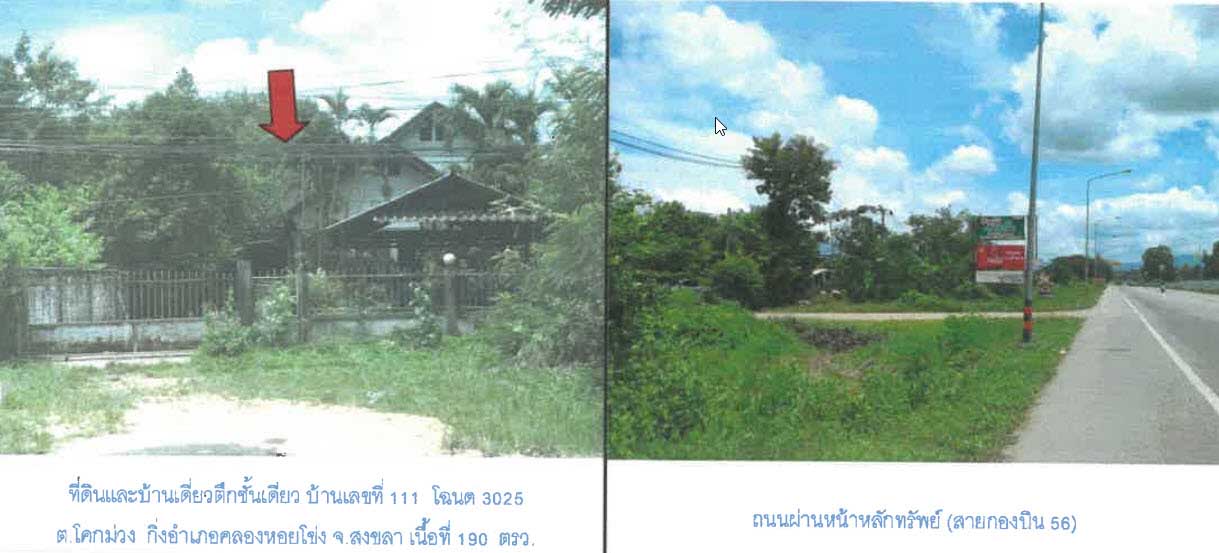 picture LAND 190 Sq.w. Khlong Hoi Khong Songkhla for 4.2M - 1/4