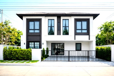 เช่าบ้านเดี่ยว วิทยาลัยนานาชาติราฟเฟิลส์ : ใกล้เมกาบางนา 500 ม. 75ตร.วา 200ตร.ม. บ้านเดี่ยว 2 ชั้น 4 นอน 4 น้ำ พร้อมเฟอร์ฯ คอนคอร์เดียน