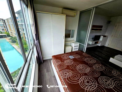 เช่าคอนโด ตลาดหนองมน : DCondo ดีคอนโด ชั้น6 ตึกC  ------------วิวสระ------------Tel 097-049-5874 (Line: @choncondo มี@ด้วย)