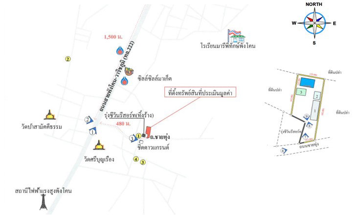 รูป ที่ดินพร้อมสิ่งปลูกสร้าง 633 ตร.วา ไม่ปรากฏเลขทะเบียน อำเภอพังโคน สกลนคร 4.5M - รูปที่ 3/3